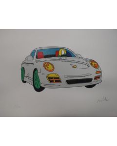 Marco Lodola, Porsche, screen printing, 50x70 cm 