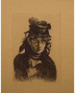 Edouard Manet, Berthe Morisot, etching, 13x16 cm 