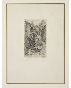 Giovanni Fattori, Bauco presso Roma, etching on zinc, 23x13 cm, limited edition of the Centenary, 1925