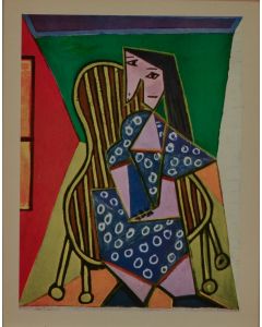 Pablo Picasso, Femme assise, litografia, 28x21 cm 