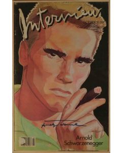 Andy Warhol, Interview – October 1985, rivista con copertina firmata dall'artista, 42,5x27,5 cm