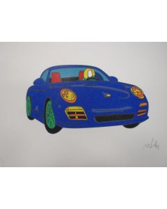 Marco Lodola, Porche, screen printing, 50x70 cm 