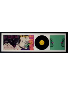 Andy Warhol, The Rolling Stones: Love you live, copertina con firma originale e disco Rolling Stones Records, 43,5x139 cm (con cornice), 1977