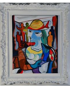 Carlo Massimo Franchi, Omaggio a Picasso, olio su tela, 40x50 cm 