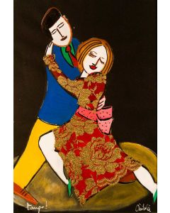 Anna Àntola, Tango, tecnica mista su carta, 35x50 cm