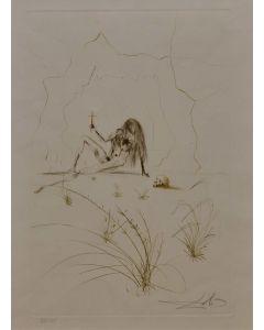 Salvador Dalì, Ogrin, l'eremita, acquaforte a colori, 40x26,5 cm, 1970