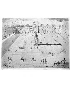 Salvador Dalì, La Grande Place des Vosges, du temps de Louis XIII, Eliografia, 76x56,5 cm, 1973