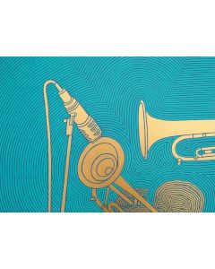 Marco Ugoni, Le due trombe, vinilico su tela, 50x70 cm, 2019