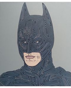 Marco Ugoni, Batman (Christian Bale), vinilico su tela, 30x25 cm, 2022