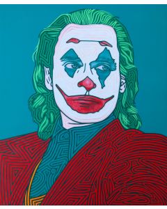 Marco Ugoni, Joker (Joaquin Phoenix), vinilico su tela, 30x25 cm, 2022