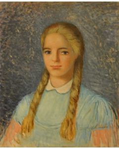 Giovanni Malesci, Ritratto di Vanessa, olio su tela, 45x55 cm, 1962