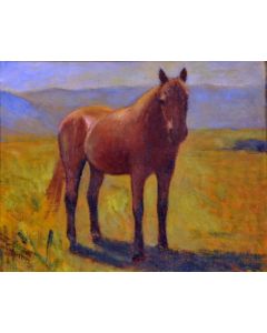 Giovanni Malesci, Horse, oil on canvas, 34x27 cm, 1940