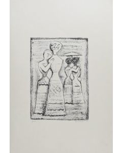 Massimo Campigli, Jealousy, from the Lirics of Sappho, Photolitography, 35x48 cm, ed. del Cavallino, 1944