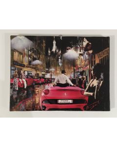 Pisati da Milano, Chapeau Ferrari, retouched print on canvas, 24x18 cm