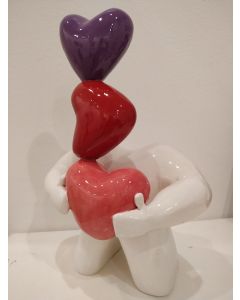 Rosa Olivares, Romantico 1, scultura in ceramica, h 26 cm