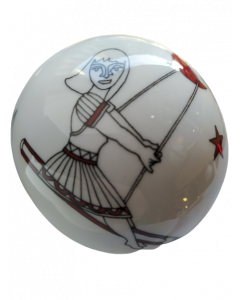 Francesco Musante, The moon swing, porcelain Christmas ball, h 7.5 cm