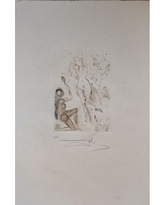 Salvador Dalì, Blanchefleur, incisione a colori tratta da Le Decameron, 45x31 cm, 1972 