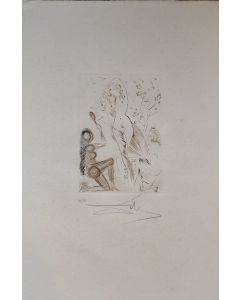 Salvador Dali, Blanchefleur, colour engraving from Le Decameron, 45x31 cm, 1972 