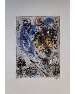 Marc Chagall, Love by the moon, litografia a colori, Ed. S.P.A.D.E.M. Paris, 50x70 cm