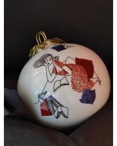 Federica Porro, I libri belli, pallina di Natale in porcellana, h 7,5 cm