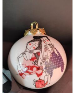 Federica Porro, Il Buongiorno, pallina di Natale in porcellana, h 7,5 cm