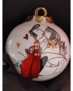 Federica Porro, Amore, pallina di Natale in porcellana, h 7,5 cm