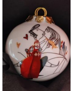 Federica Porro, Love, porcelain Christmas ball, h 7.5 cm