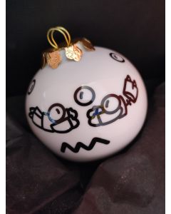 Melkio, Incontro, pallina di Natale in porcellana, h 7,5 cm