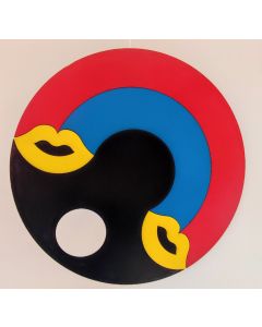 Fè, Love, hand-painted inlay of gussets, 40 cm