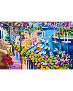 Athos Faccincani, Admiring Portofino, Screen printing, 40x60, 2022