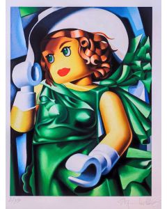 Stefano Bolcato, Ragazza con guanti - Tamara De Lempicka, grafica Fine Art, 30x37 cm