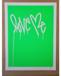 Curtis Kulig, Love Me (Fluorescent Green), serigrafia, 45,7x61 cm