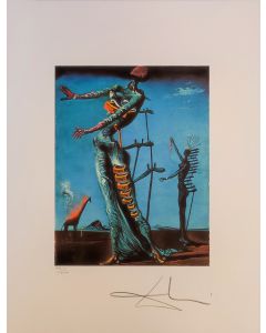 Salvador Dalì, The Burning Giraffe, lithograph, 50x65 cm, 1988