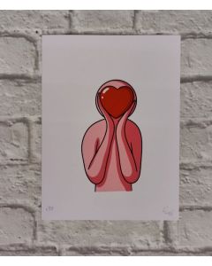 Aluà, Heart Face, limited edition print, 18x24 cm