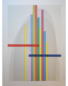 Luigi Veronesi, Composizione 92 (linee), litografia, 60x80 cm