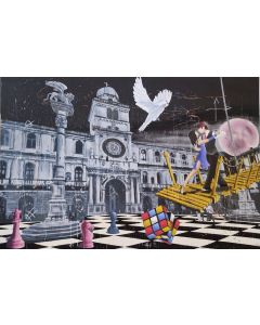 Mauro Paparella, Scenes from a dream n. 102, materic screen printing, 120x80 cm