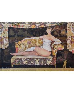 Rossana Petrillo, The wait, materic screen printing, 120x80 cm