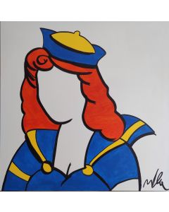 Marco Lodola, Sailor, acrylic and enamels on canvas, 70x70 cm