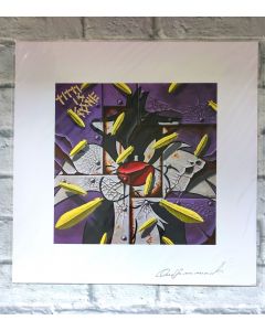 David Sommariva, Titti is gone (viola), stampa su carta, 30x30 cm
