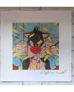 David Sommariva, Titti is gone (azzurro), stampa su carta, 30x30 cm