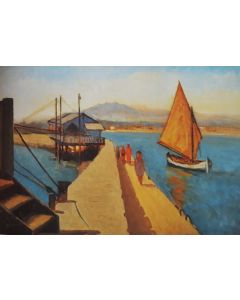 Giovanni Malesci, Cesenatico, oil on panel, 47x33 cm, 1931