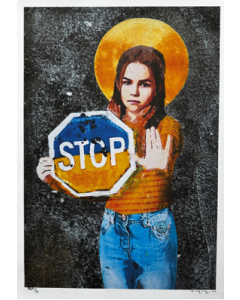 Tvboy, Kids are sacred, litografia su canvas di lino, 50x70 cm