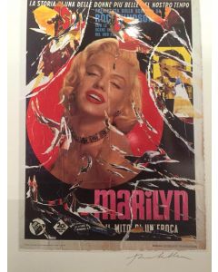 Mimmo Rotella, Marilyn, graphic and décollage, 45x32.5 cm, from the suite "Marilyn. Il Mito", 2005