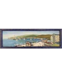 Scuola Francese, A.M. Porto, olio su tavola, 38x12.5 cm (con cornice) 