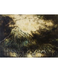 Enzo Rizzo, Terra celeste 2, olio su tavola, 62,5x84 cm