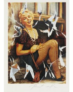 Mimmo Rotella, Marilyn Calze a rete, multiplo décollage, 45x32,5 cm, tratto da "Marilyn. Il Mito", 2005