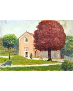 Giovanni Malesci, Padua Scrovegni Chapel, oil on canvas, 34,5x49 cm, 1965