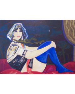 Carlo Massimo Franchi, Notturno con donna, olio su tela, 50x70 cm 