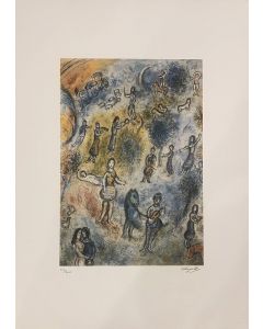 Marc Chagall, Village feast, color lithograph, Ed. S.P.A.D.E.M. Paris, 1985, 50x70 cm