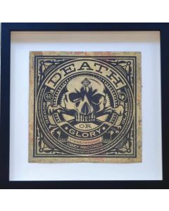 Obey (Shepard Fairey),Death or Glory AC HPM,serigrafia e carta  collage su cover LP, 30,5x30,5 cm, 2013